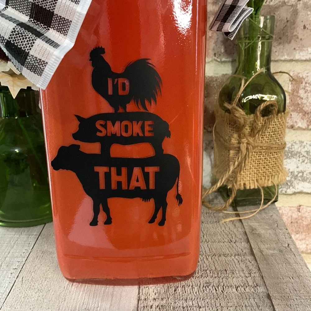 Hand Crafted BBQ Themed ‘I’d Smoke That’ Spirit Bottle Lantern